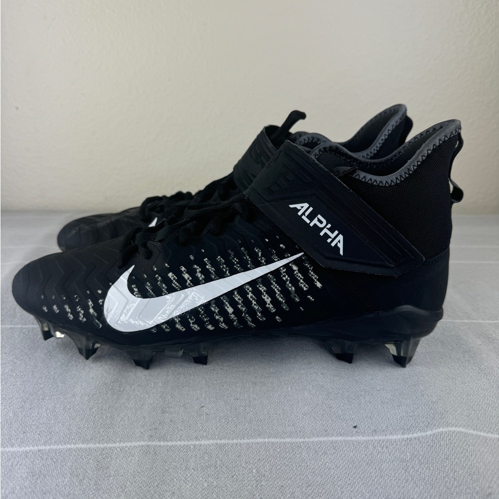 Nike Alpha Menace Pro 2 Mid Football Cleats Black White AQ3209-002 Men Size 12